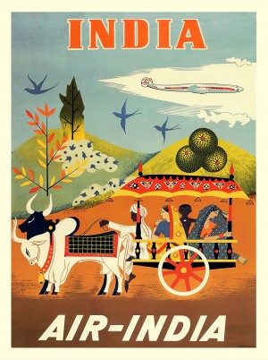Air India travel poster